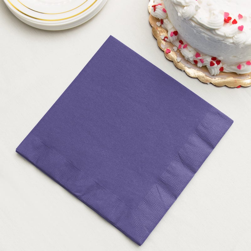 CREATIVE CONVERTING 250-Count Touch of Color 3-Ply Paper Dinner Napkins, Purple - Image 2